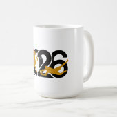 Hart arbeiten oder Highlights lustig Fußball schau Kaffeetasse (VorderseiteRechts)