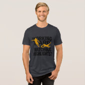 Hart arbeiten oder Highlights lustig Fußball schau Tri-Blend Shirt (Vorderseite voll)