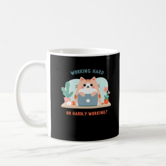 hart arbeiten oder kaum arbeiten lustige Meme Kaffeetasse (Links)