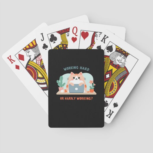 hart arbeiten oder kaum arbeiten lustige Meme Spielkarten (Rückseite)