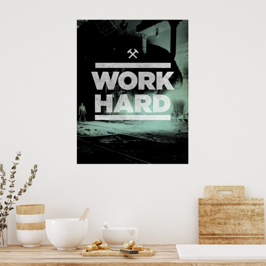 hart arbeiten poster (Küche)