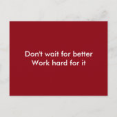 hart arbeiten postkarte (Vorderseite)