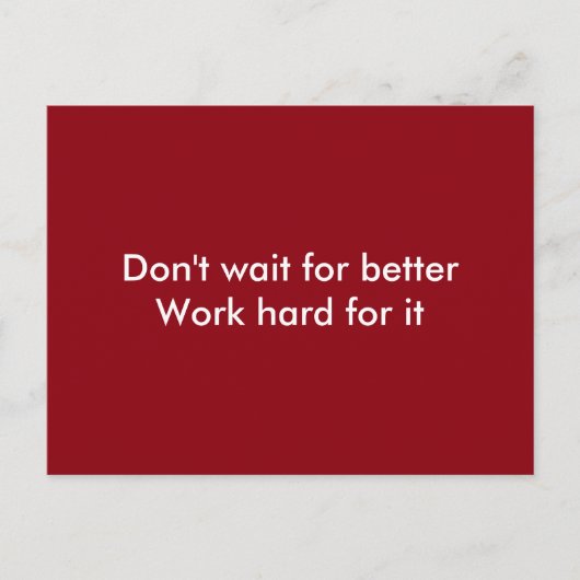 hart arbeiten postkarte (Vorderseite)