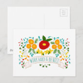 hart arbeiten, sei schön postkarte (Vorne/Hinten)