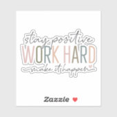 hart arbeiten, um es zu schaffen, Frauenvorstand Aufkleber (Blatt)