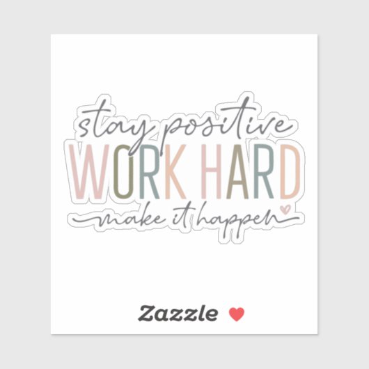 hart arbeiten, um es zu schaffen, Frauenvorstand Aufkleber (Blatt)