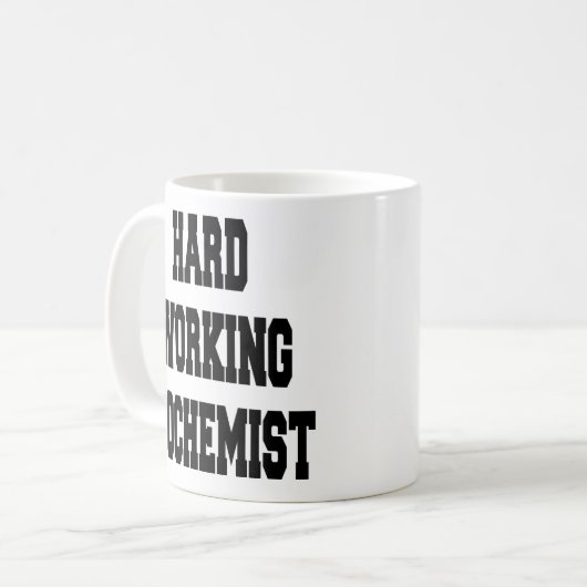hart arbeitender Biochemiker Kaffeetasse (Vorderseite Links)