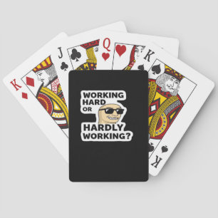 hart arbeitender oder kaum arbeitender lustiger Me Spielkarten