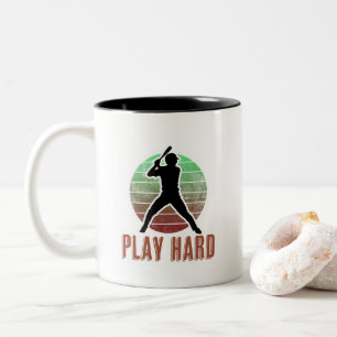 Hart Baseball Silhouette Sport treiben Zweifarbige Tasse