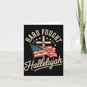 Hart erkämpftes Halleluja Kreuz Amerikanische Flag Karte