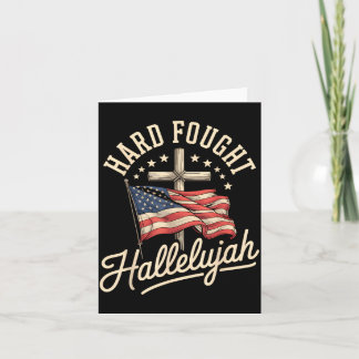 Hart erkämpftes Halleluja Kreuz Amerikanische Flag Karte