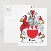 Hart Familienwappen Postkarte (Vorne/Hinten)