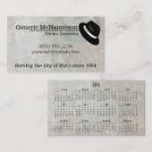 Hart gesotte kiesige Visitenkarte mit Kalender (Vorne/Hinten)