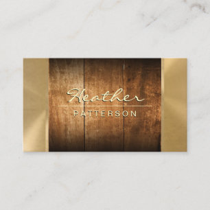 Hart holz Goldene Einfassung Metallischer Schi Visitenkarte
