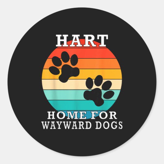 Hart Home For Wayward Dogs Family Name Runder Aufkleber (Vorderseite)