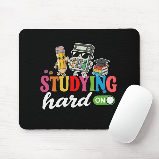 Hart im Studium | Süße Kawaii-Schulartikel Mousepad (Mit Mouse)