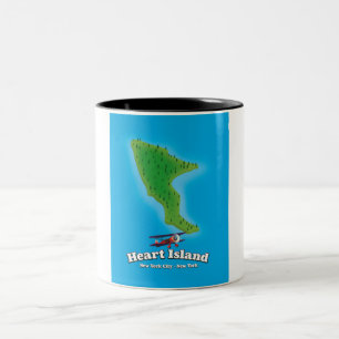 Hart Island New York New York Karte Zweifarbige Tasse
