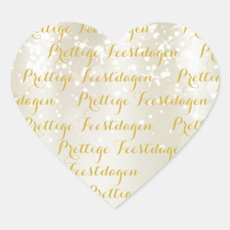 Hart Kerst tekst stickers "Prettige Feestdagen"