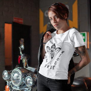 Hart-Motorrad-Fahrer Live-Freifahrt Frauen-Licht T-Shirt