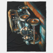 Hart Pastel Zeichne antikes Auto Fleecedecke (Vorderseite)