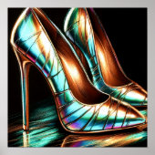 Hart Pastel Zeichne die riesenhaften hohen Absätze Poster (Vorne)