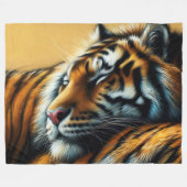 Hart Pastel Zeichne schlafenden Tiger Fleecedecke (Vorderseite (Horizontal))