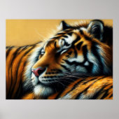 Hart Pastel Zeichne schlafenden Tiger Poster (Vorne)