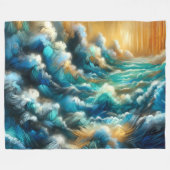 Hart Pastel Zeichnend Absturzwellen Fleecedecke (Vorderseite (Horizontal))