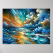 Hart Pastel Zeichnend Absturzwellen II Poster (Vorne)