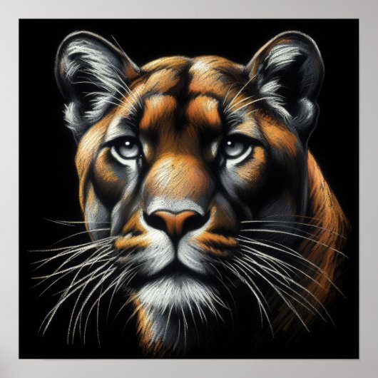 Hart Pastel Zeichnend Berglippe Poster (Vorne)