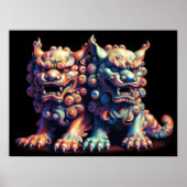 Hart Pastel Zeichnend chinesischer Foodohund Poster (Vorne)