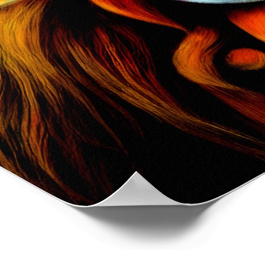 Hart Pastel Zeichnend chinesischer Fooshund farben Poster (Ecke)