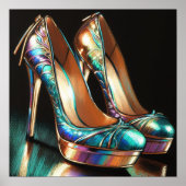 Hart Pastel Zeichnend eisige High Heels Weibchen Poster (Vorne)