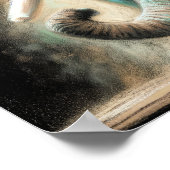 Hart Pastel Zeichnend Elefant Poster (Ecke)