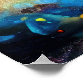 Hart Pastel Zeichnend farbenfroher Abstrakter Baum Poster (Ecke)