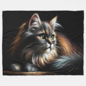 Hart Pastel Zeichnend Katze Fleecedecke (Vorderseite (Horizontal))