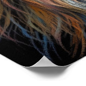 Hart Pastel Zeichnend Katze Poster (Ecke)