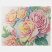 Hart Pastel Zeichnend Rose Fleecedecke (Vorderseite (Horizontal))