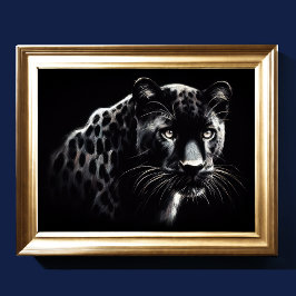 Hart Pastel Zeichnend Schneeleopard Poster
