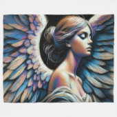 Hart Pastel Zeichnend schöner Angel Fleecedecke (Vorderseite (Horizontal))