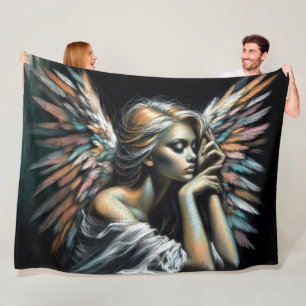 Hart Pastel Zeichnend schöner Angel Fleecedecke