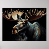 Hart Pastell Zeichnend Bull Elch Poster (Vorne)