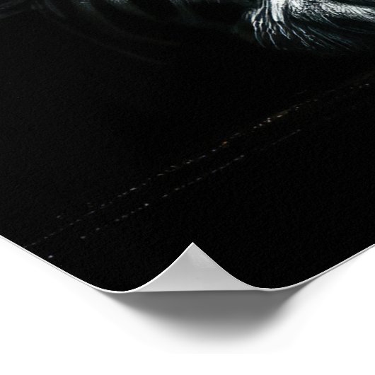 Hart Pastell Zeichnend Schneeleopard II Poster (Ecke)