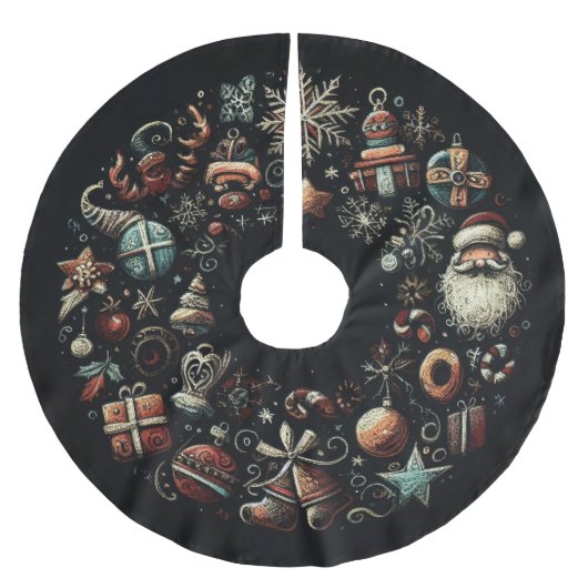 Hart Pastete Zeichnend Weihnachtsmotive Polyester Weihnachtsbaumdecke (Vorderseite)