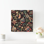 Hart Pastete Zeichnend Weihnachtsmotive Quadratische Wanduhr (Zuhause)