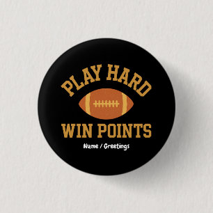 Hart spielen, Punkte gewinnen Retro Game Day Sport Button
