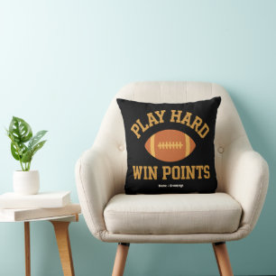 Hart Spielen, Punkte Gewinnen Retro Game Day Sport Kissen