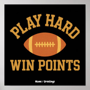 Hart spielen, Punkte gewinnen Retro Game Day Sport Poster