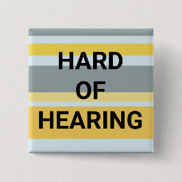 Hart zu hören Moderne Streifen Gelb Grau einfach Button