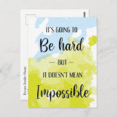 harte Arbeit | Aquarellfarbenermutigung Postkarte (Vorne/Hinten)